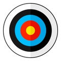 Archery Bull`s Eye Target Flat Icon on White